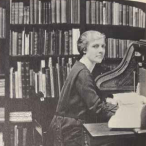 Margaret Stillwell at the Annmary Brown Memorial Library, 1923.
